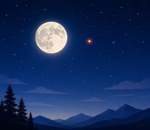 Esta noite a Lua vai surgir cheia e brilhante ao lado de Antares