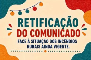Retificação do Comunicado da Comissão de Festas de Sonim
